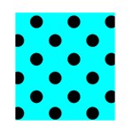 Polka Dots - Black on Aqua Cyan Greeting Card 4.5  x 6 
