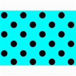 Polka Dots - Black on Aqua Cyan 5  x 7  Photo Cards