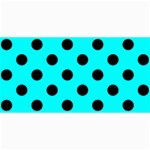 Polka Dots - Black on Aqua Cyan 4  x 8  Photo Cards