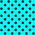 Polka Dots - Black on Aqua Cyan ScrapBook Page 8  x 8 