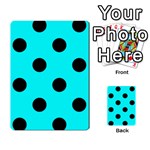 Polka Dots - Black on Aqua Cyan Multi-purpose Cards (Rectangle)