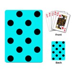 Polka Dots - Black on Aqua Cyan Playing Cards Single Design