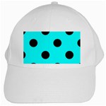 Polka Dots - Black on Aqua Cyan Black Cap