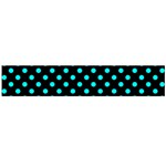 Polka Dots - Aqua Cyan on Black Flano Scarf (Large)