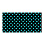 Polka Dots - Aqua Cyan on Black Satin Wrap