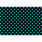 Polka Dots - Aqua Cyan on Black Collage 12  x 18 