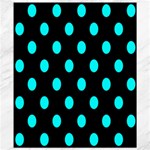 Polka Dots - Aqua Cyan on Black Canvas 8  x 10 