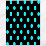 Polka Dots - Aqua Cyan on Black Canvas 12  x 16 