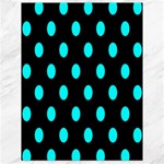 Polka Dots - Aqua Cyan on Black Canvas 18  x 24 