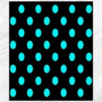 Polka Dots - Aqua Cyan on Black Canvas 20  x 24 