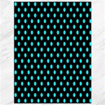 Polka Dots - Aqua Cyan on Black Canvas 36  x 48 