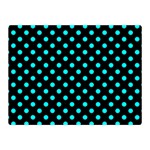 Polka Dots - Aqua Cyan on Black Double Sided Flano Blanket (Mini)