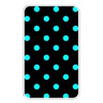 Polka Dots - Aqua Cyan on Black Memory Card Reader (Rectangular)