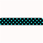 Polka Dots - Aqua Cyan on Black Small Bar Mat
