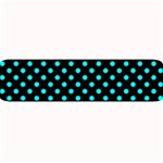 Polka Dots - Aqua Cyan on Black Medium Bar Mat