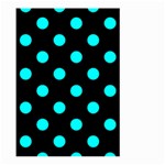 Polka Dots - Aqua Cyan on Black Large Garden Flag (Two Sides)