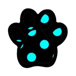 Polka Dots - Aqua Cyan on Black Magnet (Paw Print)