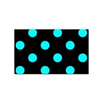 Polka Dots - Aqua Cyan on Black Sticker Rectangular (10 pack)