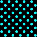 Polka Dots - Aqua Cyan on Black ScrapBook Page 12  x 12 