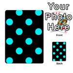 Polka Dots - Aqua Cyan on Black Multi-purpose Cards (Rectangle)