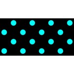 Polka Dots - Aqua Cyan on Black YOU ARE INVITED 3D Greeting Card (8x4)