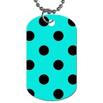 Polka Dots - Black on Bright Turquoise Dog Tag (Two Sides)