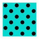 Polka Dots - Black on Bright Turquoise Medium Glasses Cloth