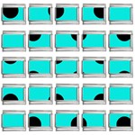Polka Dots - Black on Bright Turquoise 9mm Italian Charm (25 pack)