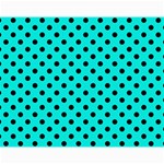 Polka Dots - Black on Bright Turquoise Collage 11  x 14 