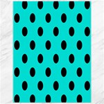 Polka Dots - Black on Bright Turquoise Canvas 12  x 16 
