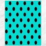 Polka Dots - Black on Bright Turquoise Canvas 16  x 20 