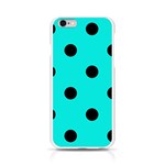 Polka Dots - Black on Bright Turquoise Apple iPhone 6/6S Silicone Case (Transparent)
