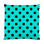 Polka Dots - Black on Bright Turquoise Standard Cushion Case (One Side)
