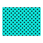Polka Dots - Black on Bright Turquoise Double Sided Flano Blanket (Mini)