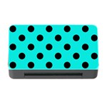 Polka Dots - Black on Bright Turquoise Memory Card Reader with CF