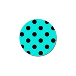 Polka Dots - Black on Bright Turquoise Golf Ball Marker (4 pack)