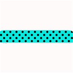 Polka Dots - Black on Bright Turquoise Small Bar Mat