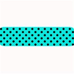Polka Dots - Black on Bright Turquoise Medium Bar Mat