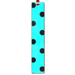 Polka Dots - Black on Bright Turquoise Large Book Mark