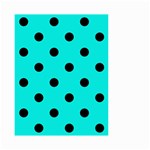 Polka Dots - Black on Bright Turquoise Small Garden Flag (Two Sides)