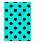 Polka Dots - Black on Bright Turquoise Large Garden Flag (Two Sides)