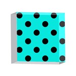 Polka Dots - Black on Bright Turquoise 4 x 4  Acrylic Photo Block