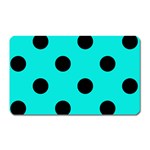 Polka Dots - Black on Bright Turquoise Magnet (Rectangular)