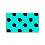 Polka Dots - Black on Bright Turquoise Sticker (Rectangular)