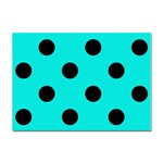 Polka Dots - Black on Bright Turquoise Sticker A4 (10 pack)