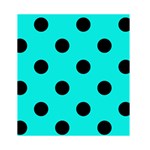 Polka Dots - Black on Bright Turquoise Greeting Card 4.5  x 6 