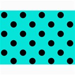 Polka Dots - Black on Bright Turquoise 5  x 7  Photo Cards