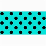Polka Dots - Black on Bright Turquoise 4  x 8  Photo Cards