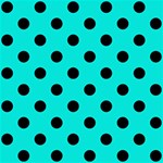 Polka Dots - Black on Bright Turquoise ScrapBook Page 8  x 8 