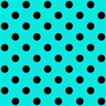 Polka Dots - Black on Bright Turquoise ScrapBook Page 12  x 12 